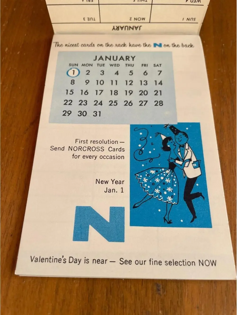 Norcross Blue Book 1961 Purse Calendar Booklet Unused